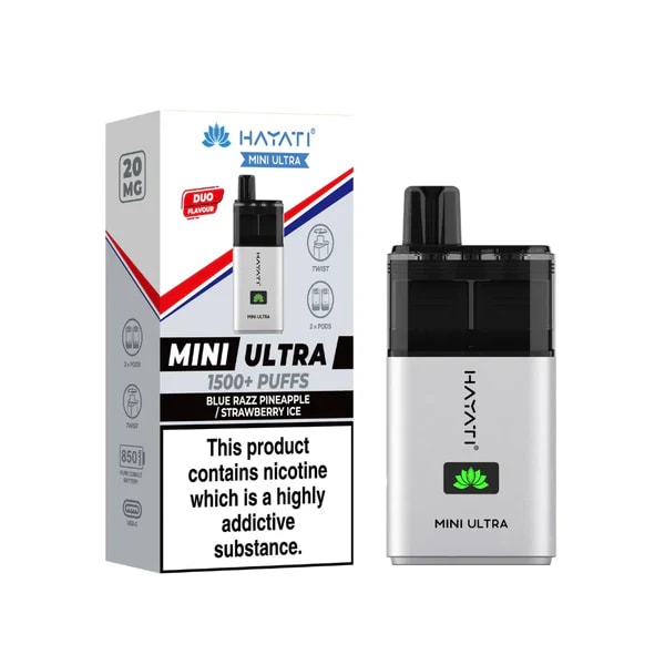 HAYATI ULTRA MINI BLUE RAZZ PINEAPPLE/ STRAWBERRY ICE PREFILLED POD KIT