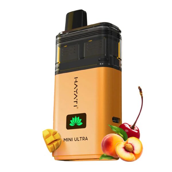Second image of HAYATI ULTRA MINI CHERRY ICE/ PEACH MANGO PREFILLED POD KIT