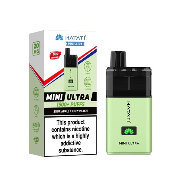 HAYATI ULTRA MINI SOUR APPLE/ JUICY PEACH PREFILLED POD KIT