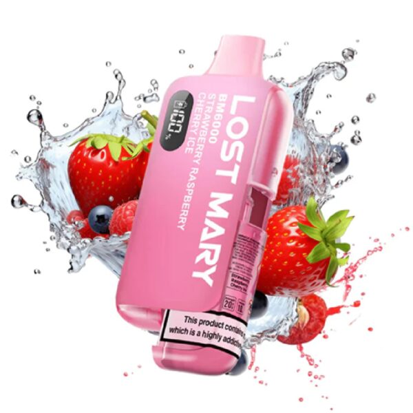 Second image of LOST MARY STRAWBERRY RASPBERRY CHERRY ICE PREFILLED POD KIT