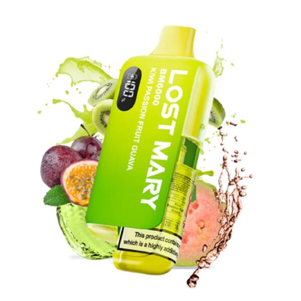 Second image of LOST MARY KIWI PASSION FRUIT GUAVA PREFILLED POD KIT